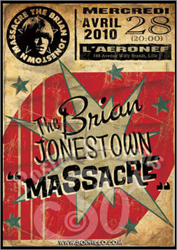 The  Brian Jonestown Massacre L'Aeronef, Lille 2010 Official Poster, Design by Sophie Lo